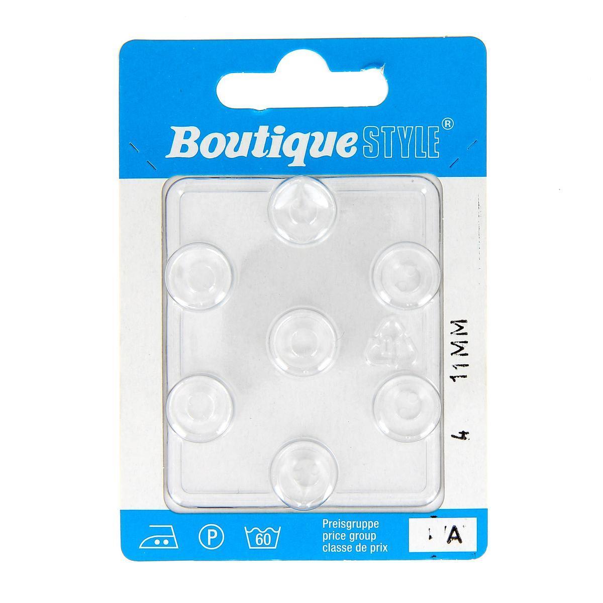 7 boutons - Plastique - Ø 11 mm - Blanc