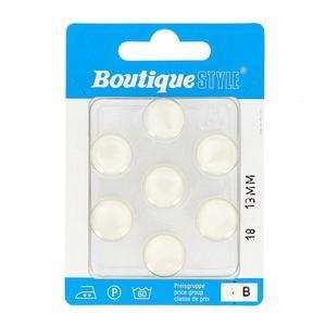 7 boutons - Plastique - Ø 13 mm - Blanc
