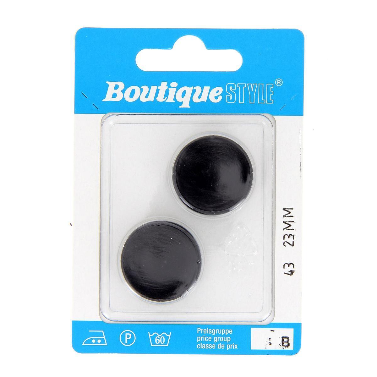 2 boutons - Plastique - Ø 23 mm - Noir