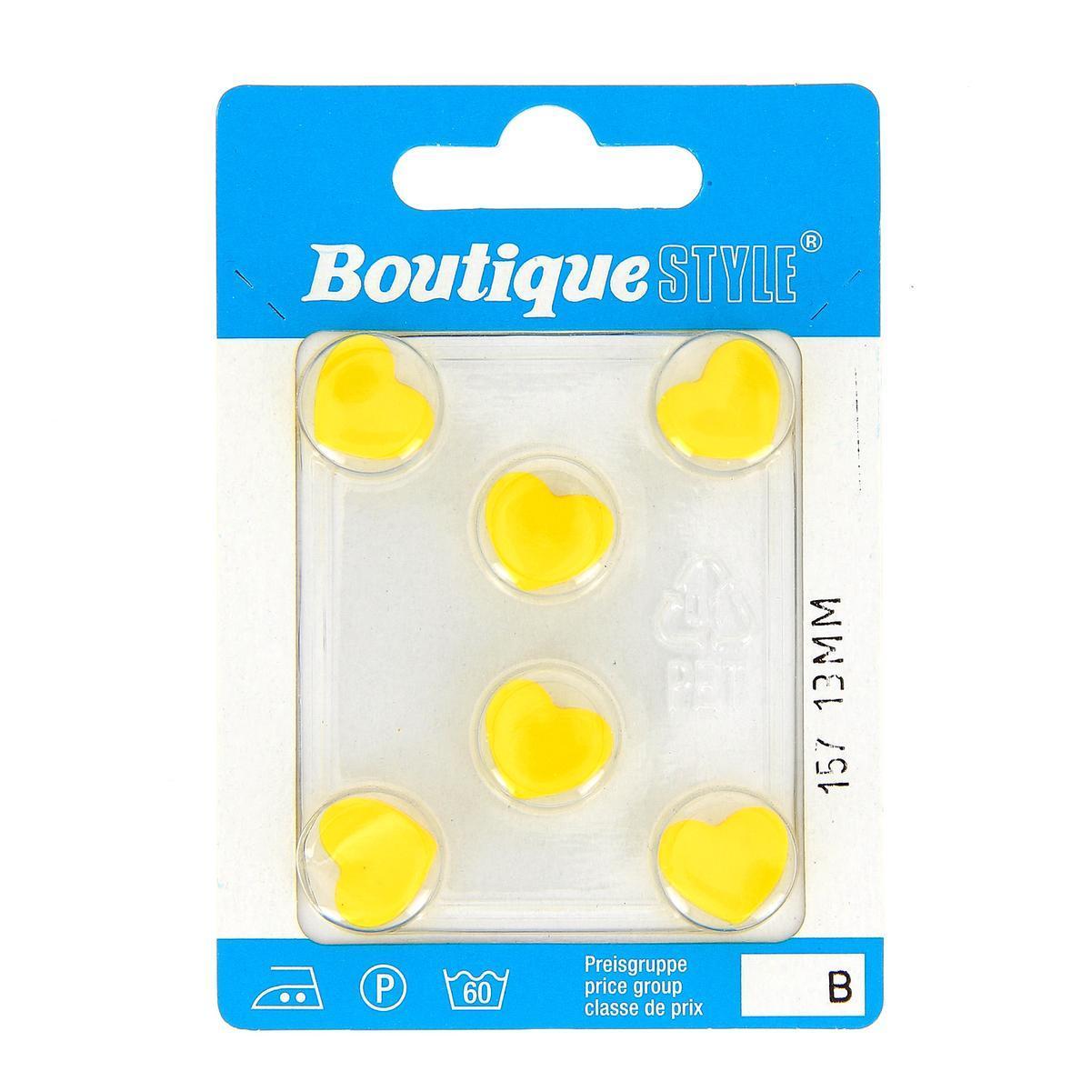 Carte 6 boutons 13 mm - Jaune