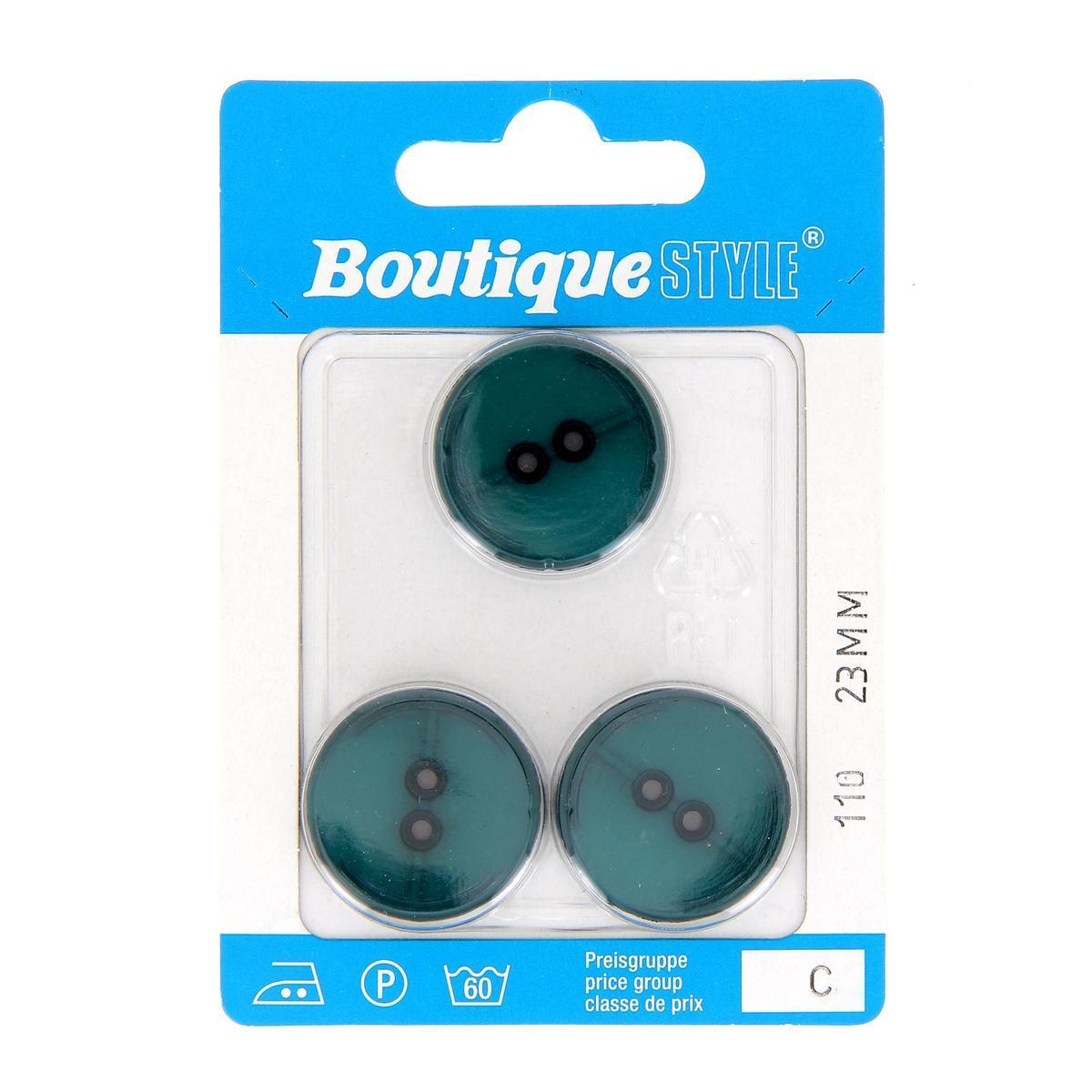 3 boutons - Plastique - Ø 23 mm - Vert