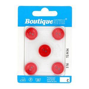 5 boutons - Plastique - Ø 15 mm - Rose