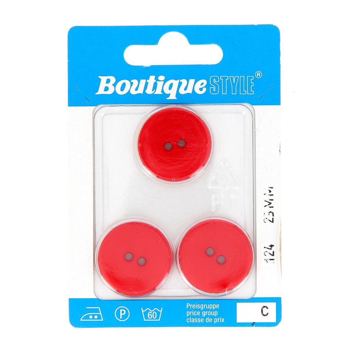 3 boutons - Plastique - Ø 23 mm - Rouge