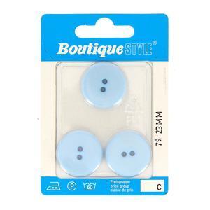 3 boutons - Plastique - Ø 23 mm - Bleu