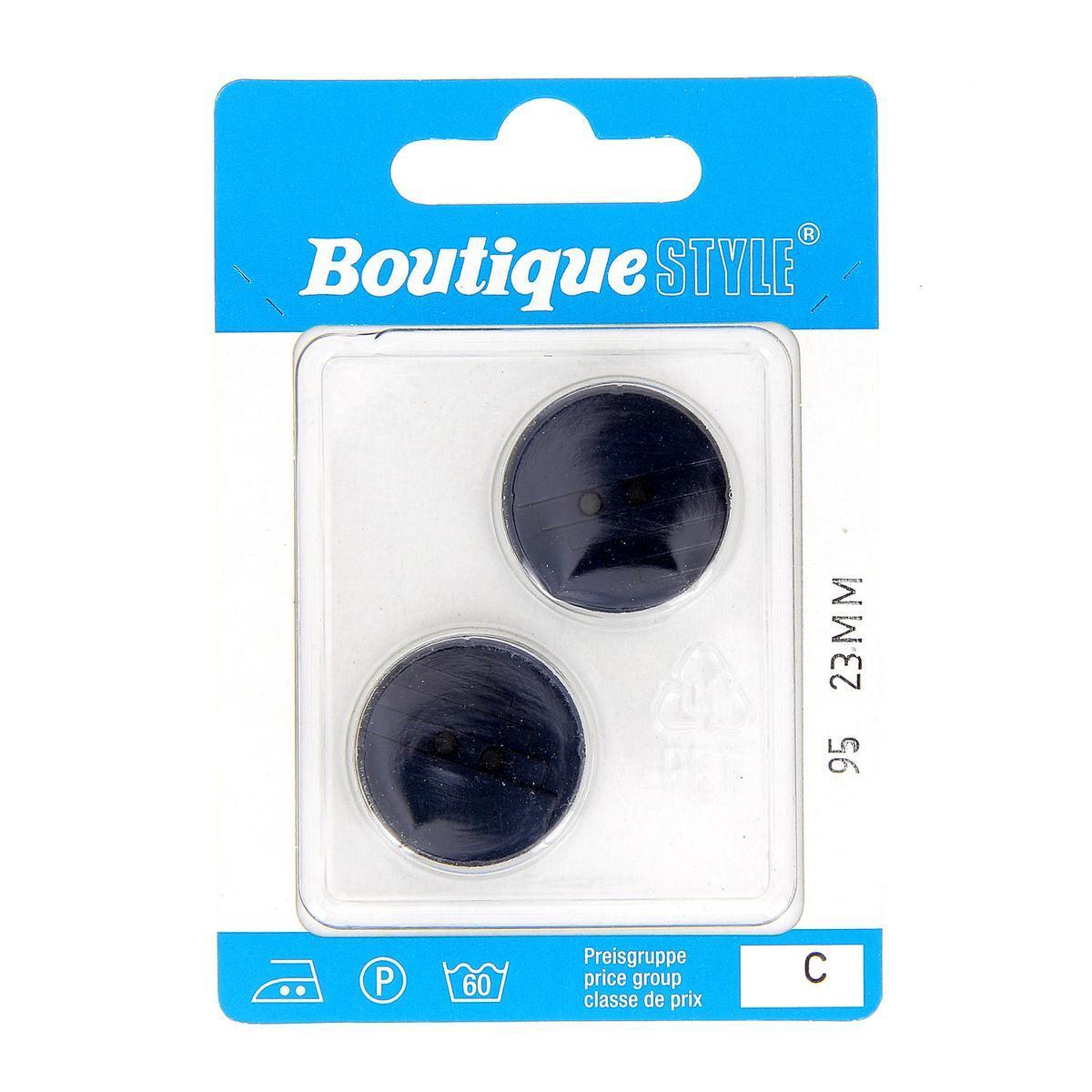 2 boutons - Plastique - Ø 23 mm - Gris