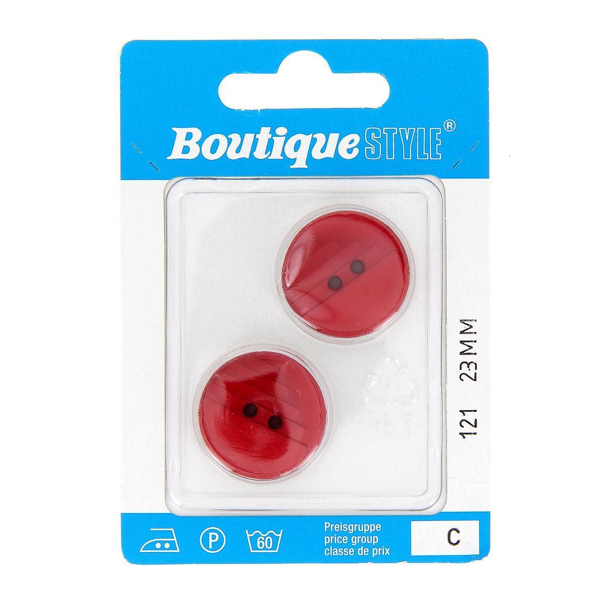 2 boutons - Plastique - Ø 23 mm - Rouge