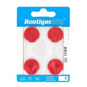 4 boutons - Plastique - Ø 19 mm - Rouge