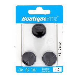 3 boutons - Plastique - Ø 20 mm - Noir