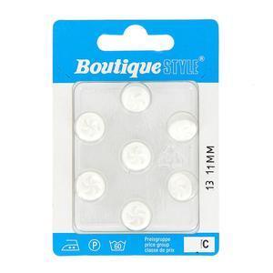 7 boutons - Plastique - Ø 11 mm - Blanc