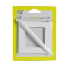 Embrasse carrée en bois - 8,5 x 8,5 cm - Tige 13 cm - Blanc