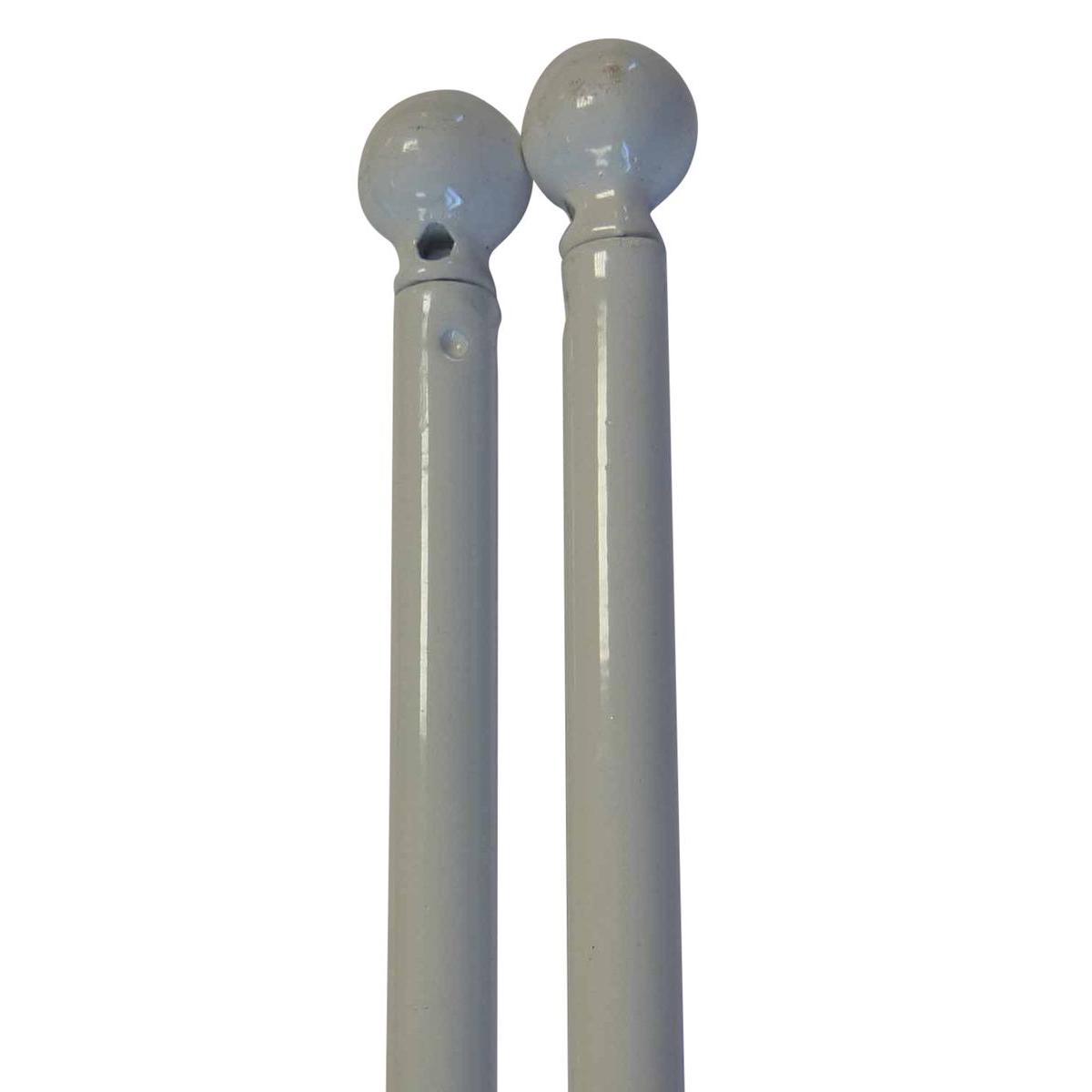 2 tringles rondes extensibles pour vitrages - 60 à 90 cm - Blanc