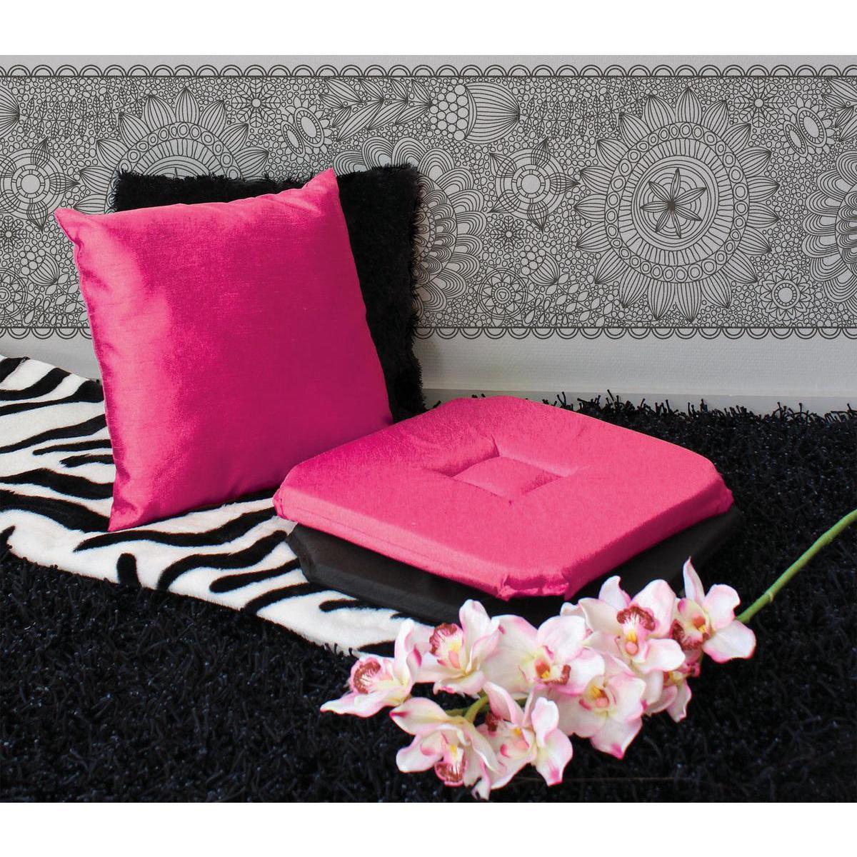 Galette de chaise - 100% polyester - 40 x 40 cm - Rose