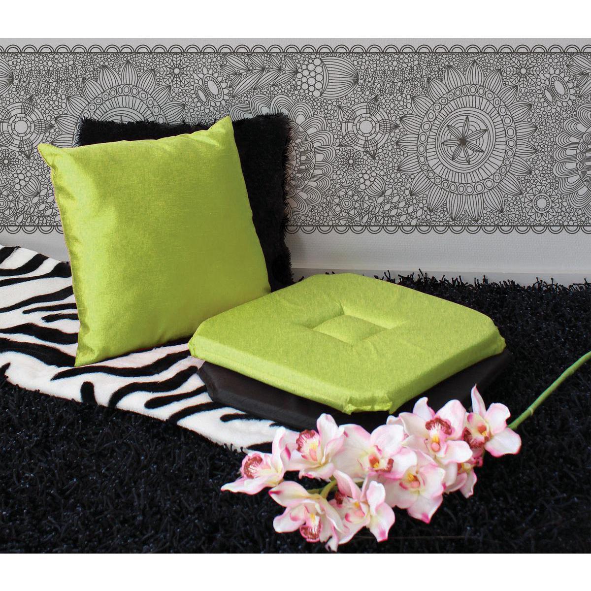 Galette de chaise - 100% polyester - 40 x 40 cm -Vert