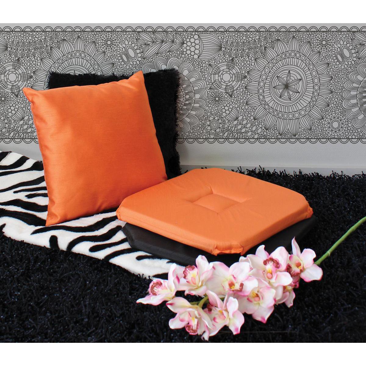 Galette de chaise - 100% polyester - 40 x 40 cm - Marron terracota