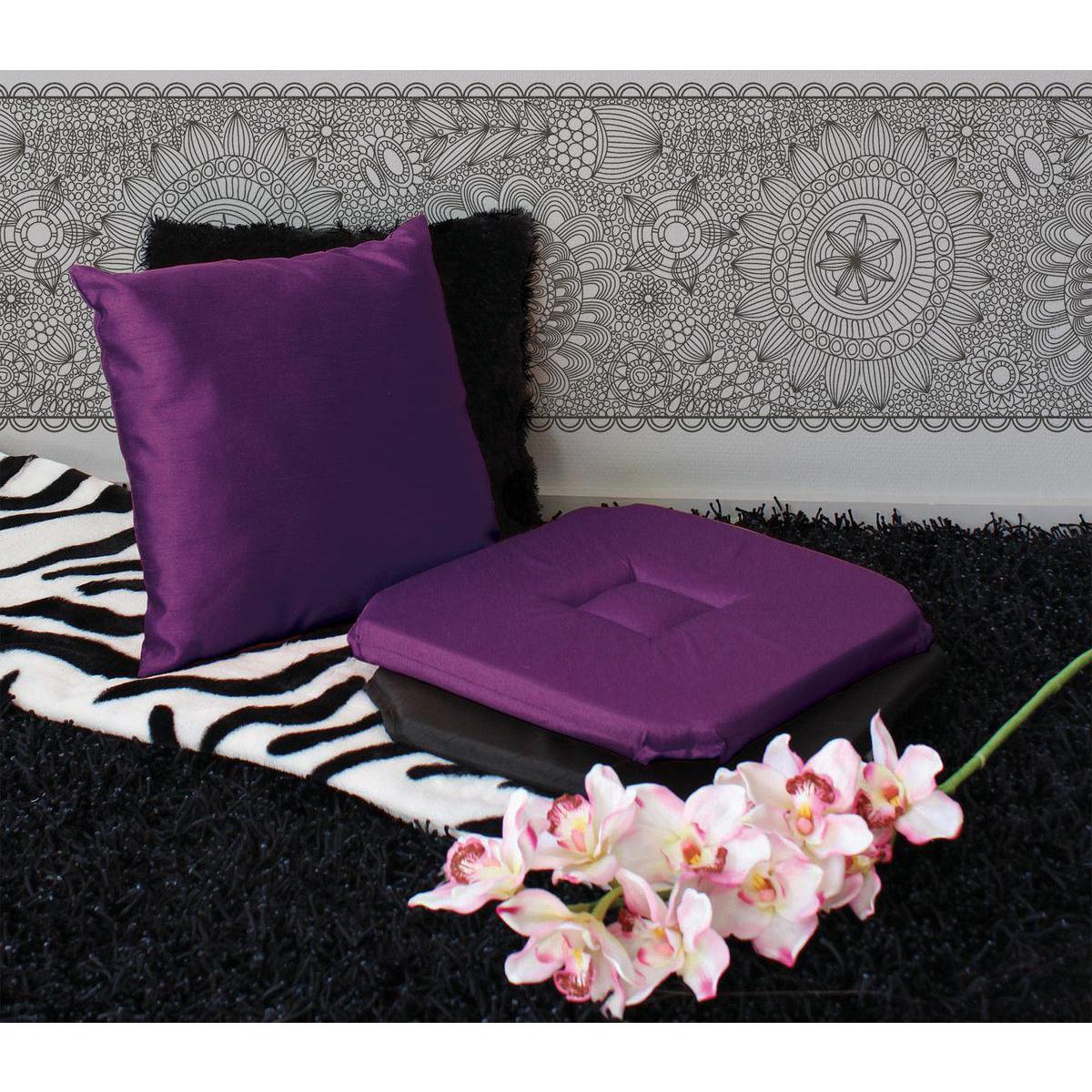 Galette de chaise - 100% polyestser - 40 x 40 cm - Violet
