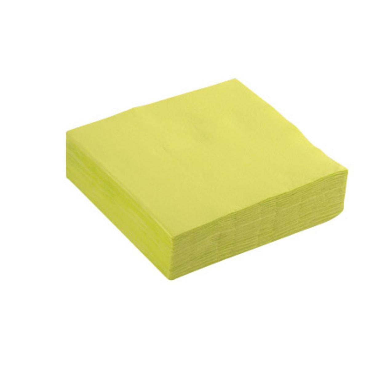 Lot de 40 serviettes - ouate - 25 cm x 25 cm - Vert kiwi