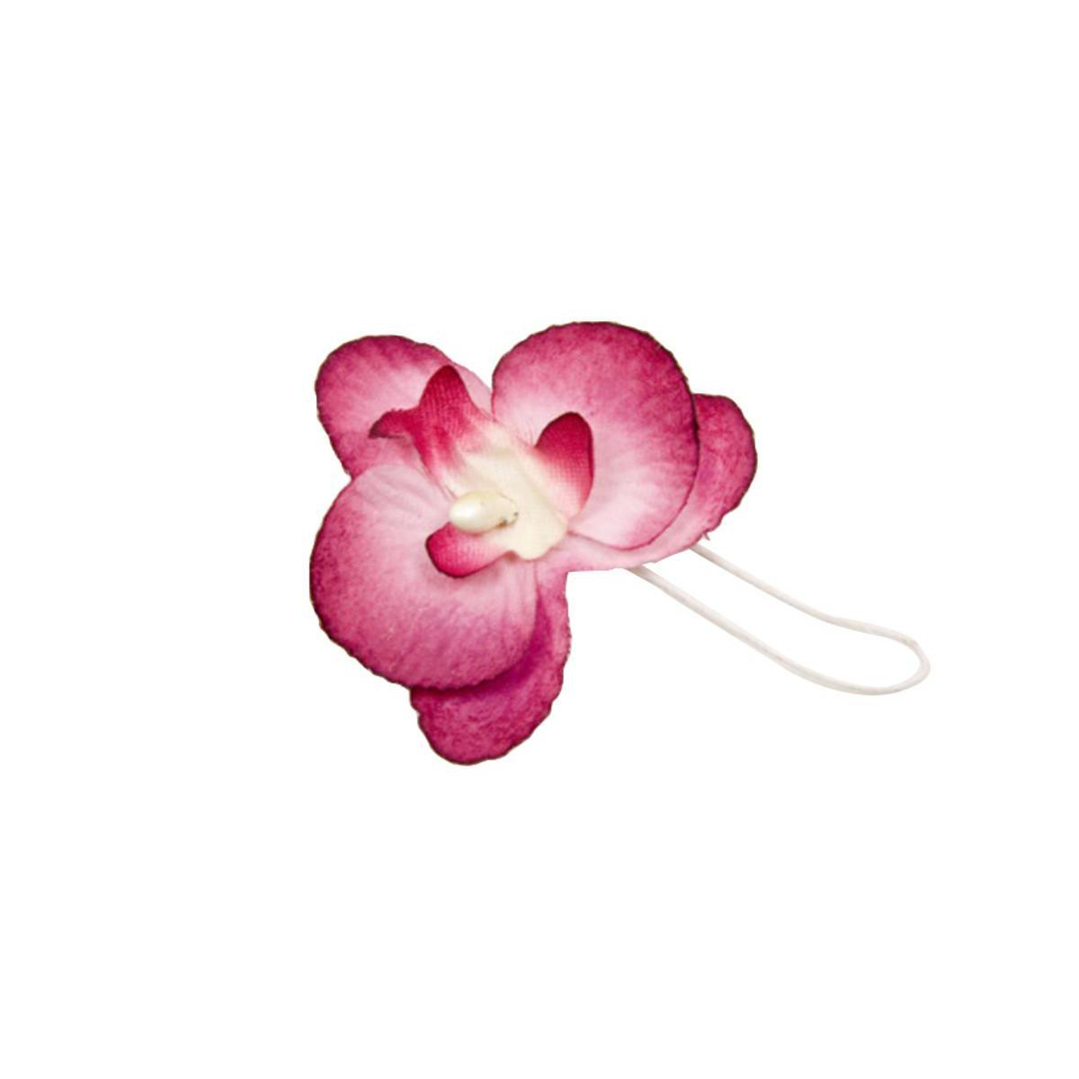Orchidées sur tige - Polyester - 8 cm - Rose fushia