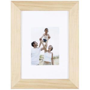 Porte-photo Optimo en bois brut  et MDF - 19 x 14 cm - Beige