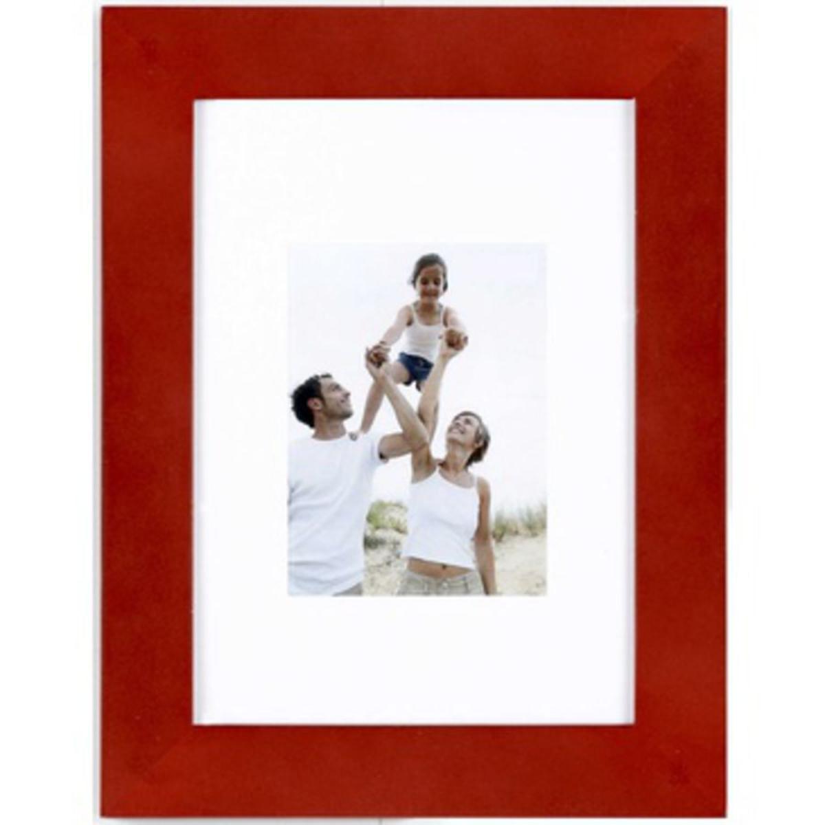 Porte-photo en optimo rouge et MDF - 22 x 17 cm - rouge