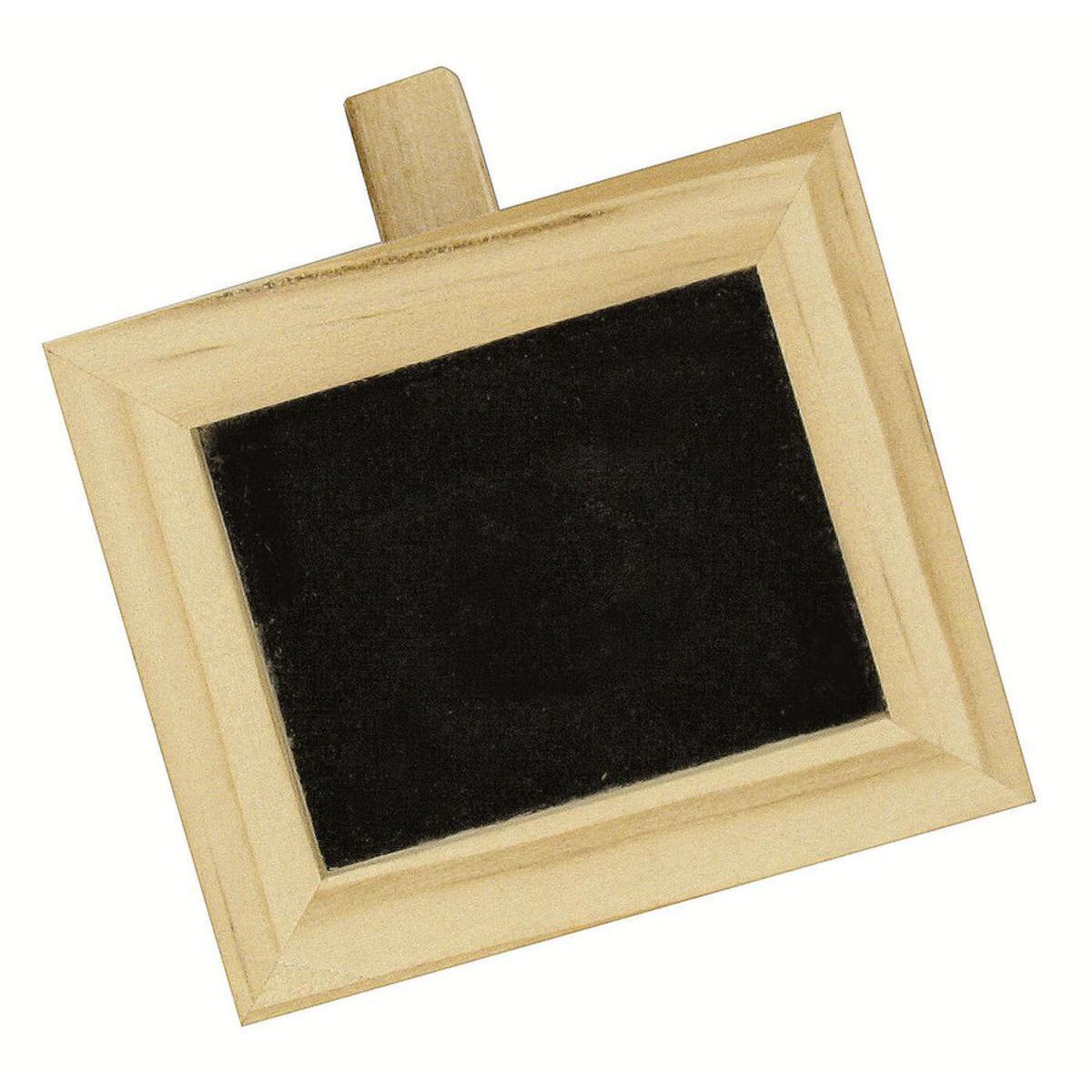 Cadre sur pince à linge - Bois et ardoise - 7 x 7,5 cm - Noir
