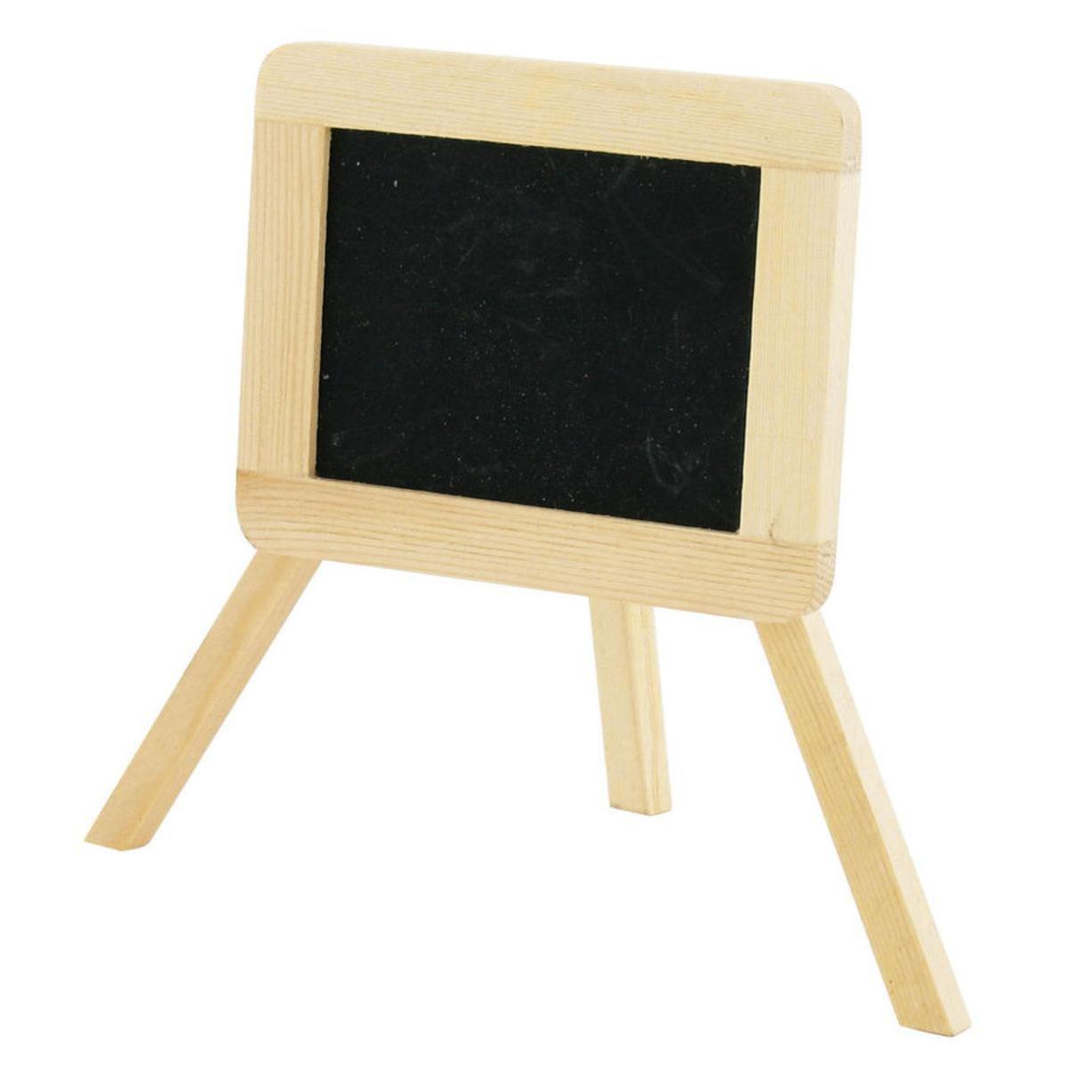 Chevalet - Bois et ardoise - 10 x 8 cm - Beige et noir