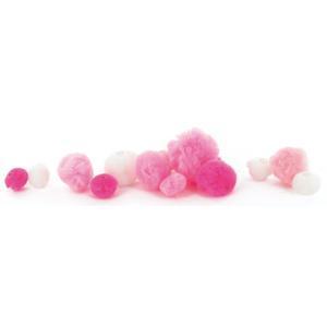 48 pompons perles - Synthétique - Ø 1,5 x 2,5 x 3,5 cm - Rose