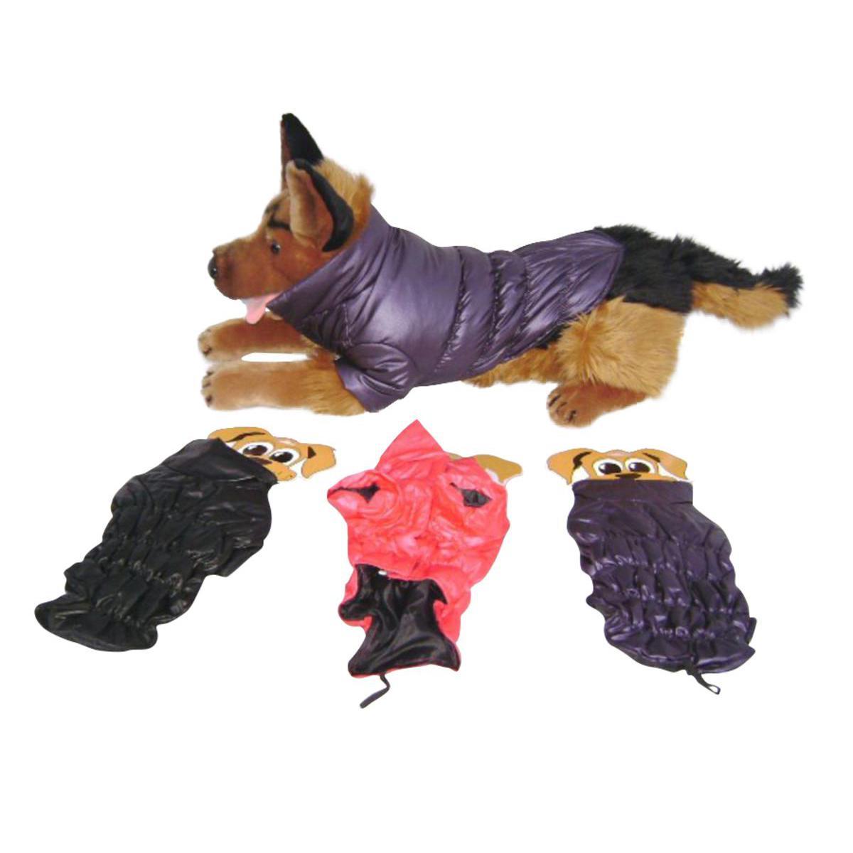 Doudoune pour chien - Tissu - 25 cm - Rouge ou noir