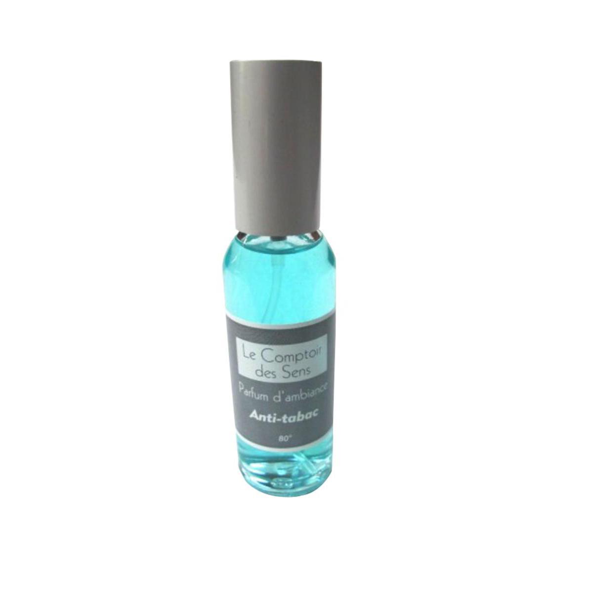 Parfum d'ambiance anti-tabac - Verre - D 3 x 12 cm - 30 ml - Bleu