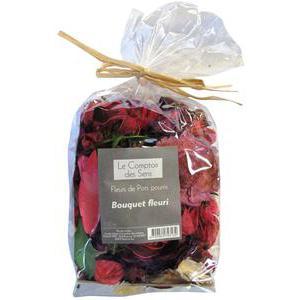 Pot-pourri fleur - Fleurs bouquet séchées - 22 x 11 x H 6 cm - Rose et violet