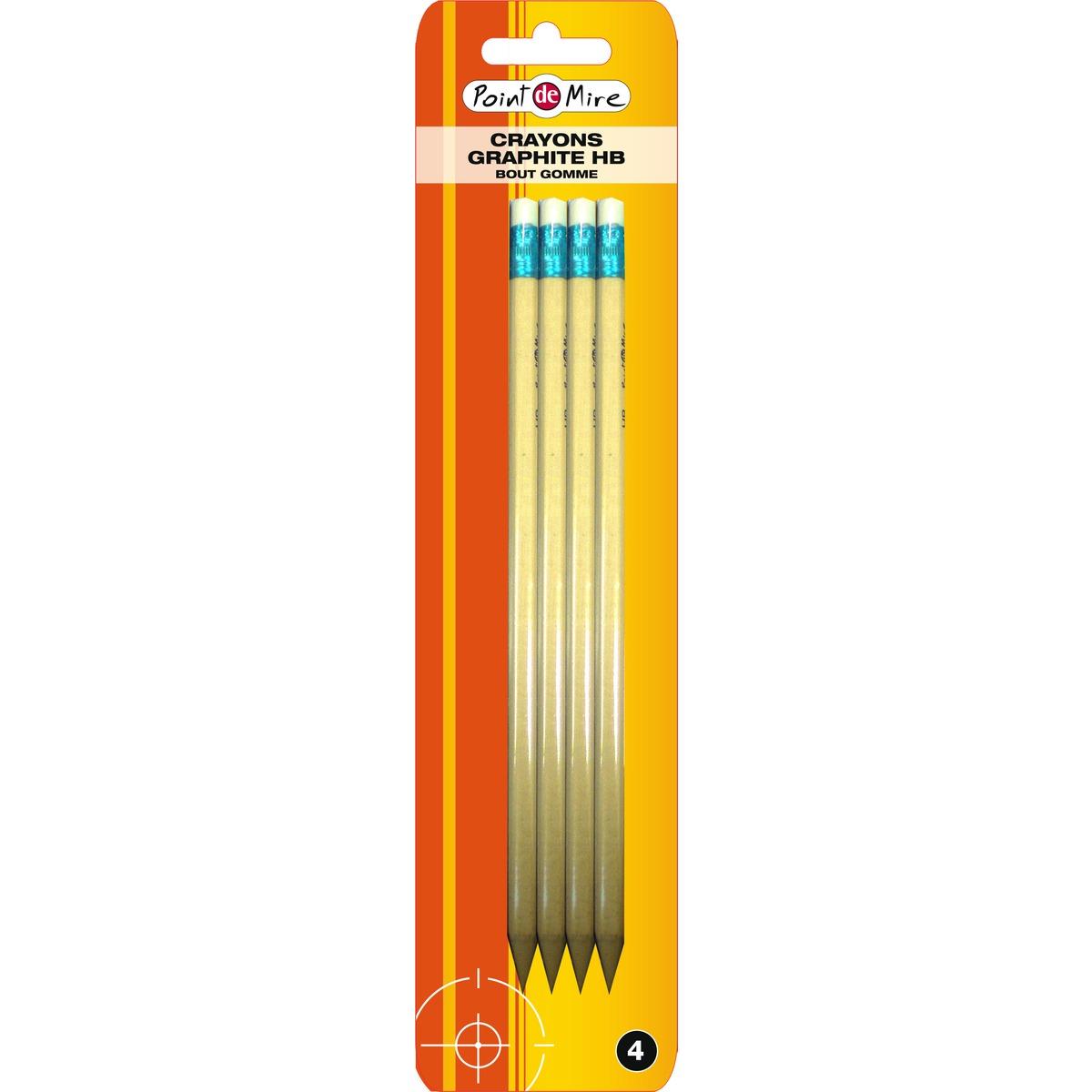 Crayons à papier avec gomme x 4 - Gris