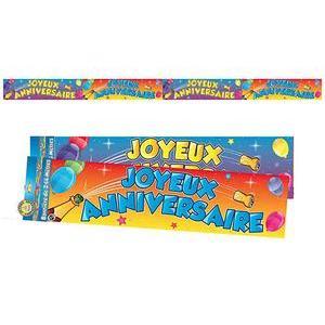 Bannière Joyeux anniversaire - 2,44 m x 16 cm - Multicolore