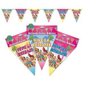 Guirlande fanion Anniversaire Vive la retraite - 6 m - Multicolore