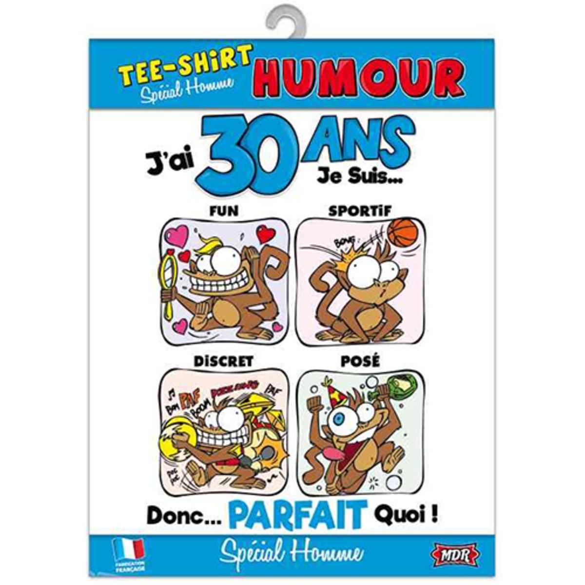 Tee-shirt humoristique pour homme Anniversaire 30 ans en coton - TU