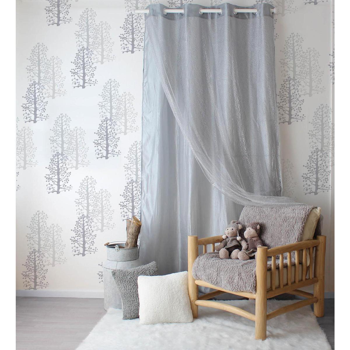 Panneau à œillets - 100% polyester - 140 x 240 cm - Gris