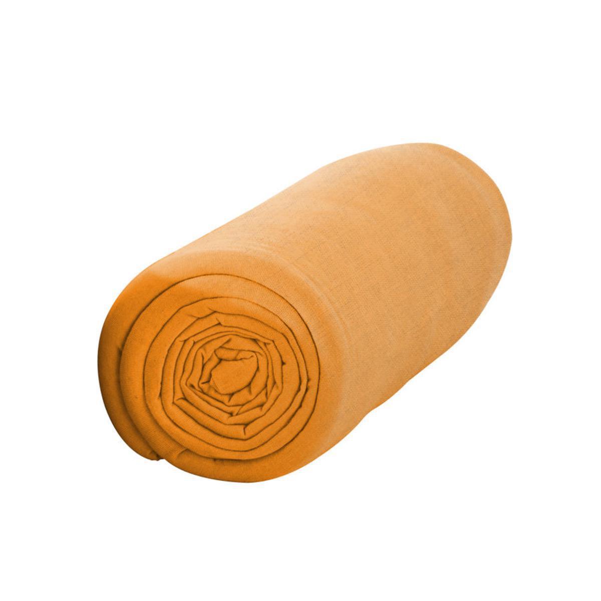 Drap housse pour matelas 100% coton - 90 x 190 cm - Orange vendange
