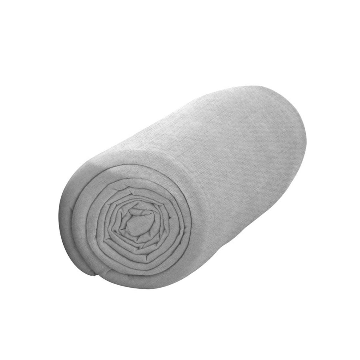 Drap housse pour matelas 100% coton - 90 x 190 cm - Gris zinc