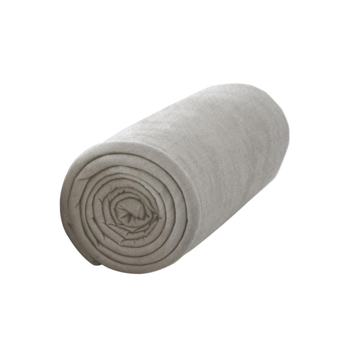 Drap housse pour matelas 100% coton - 90 x 190 cm - Beige mastic