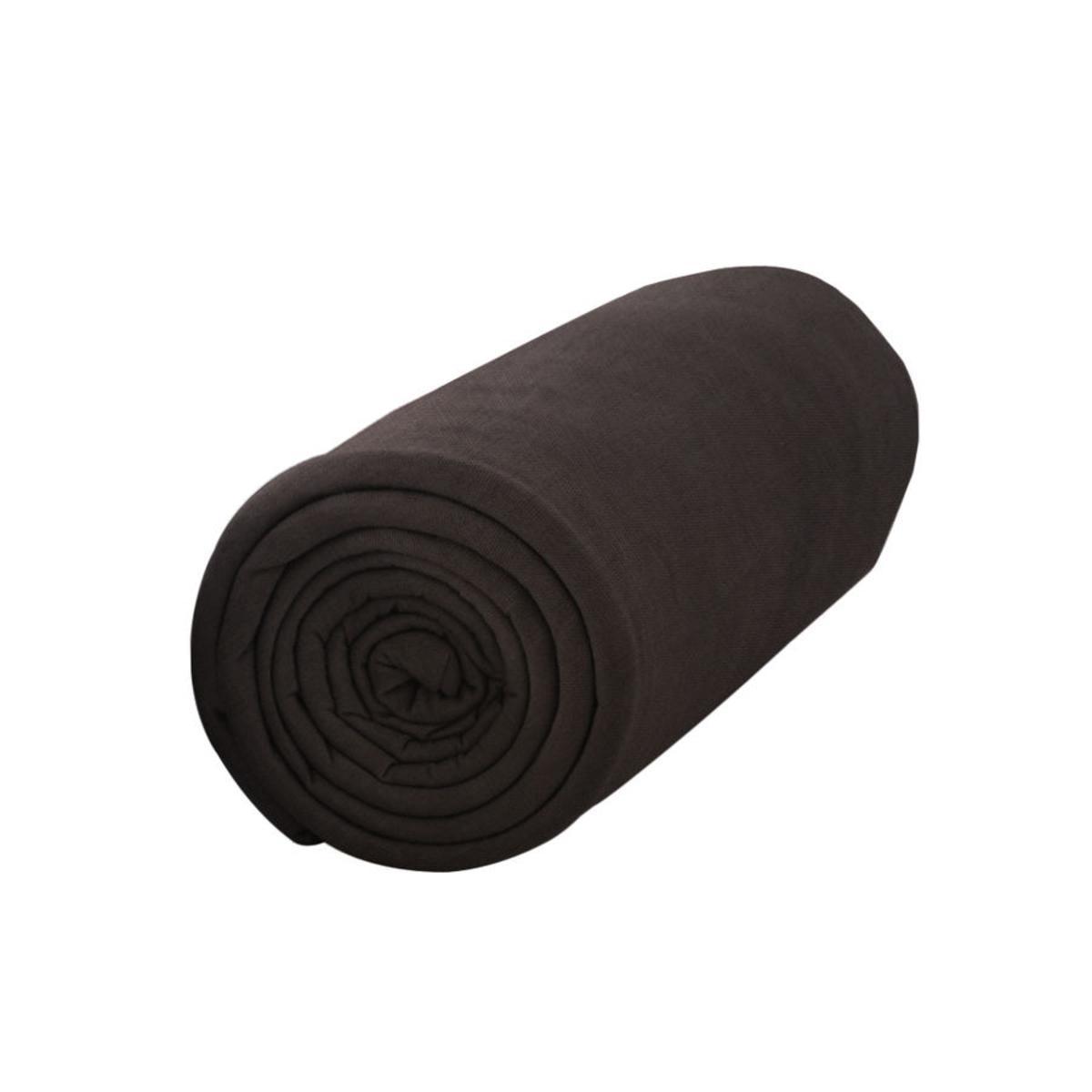 Drap housse pour matelas 100% coton - 90 x 190 cm - Marron cacao