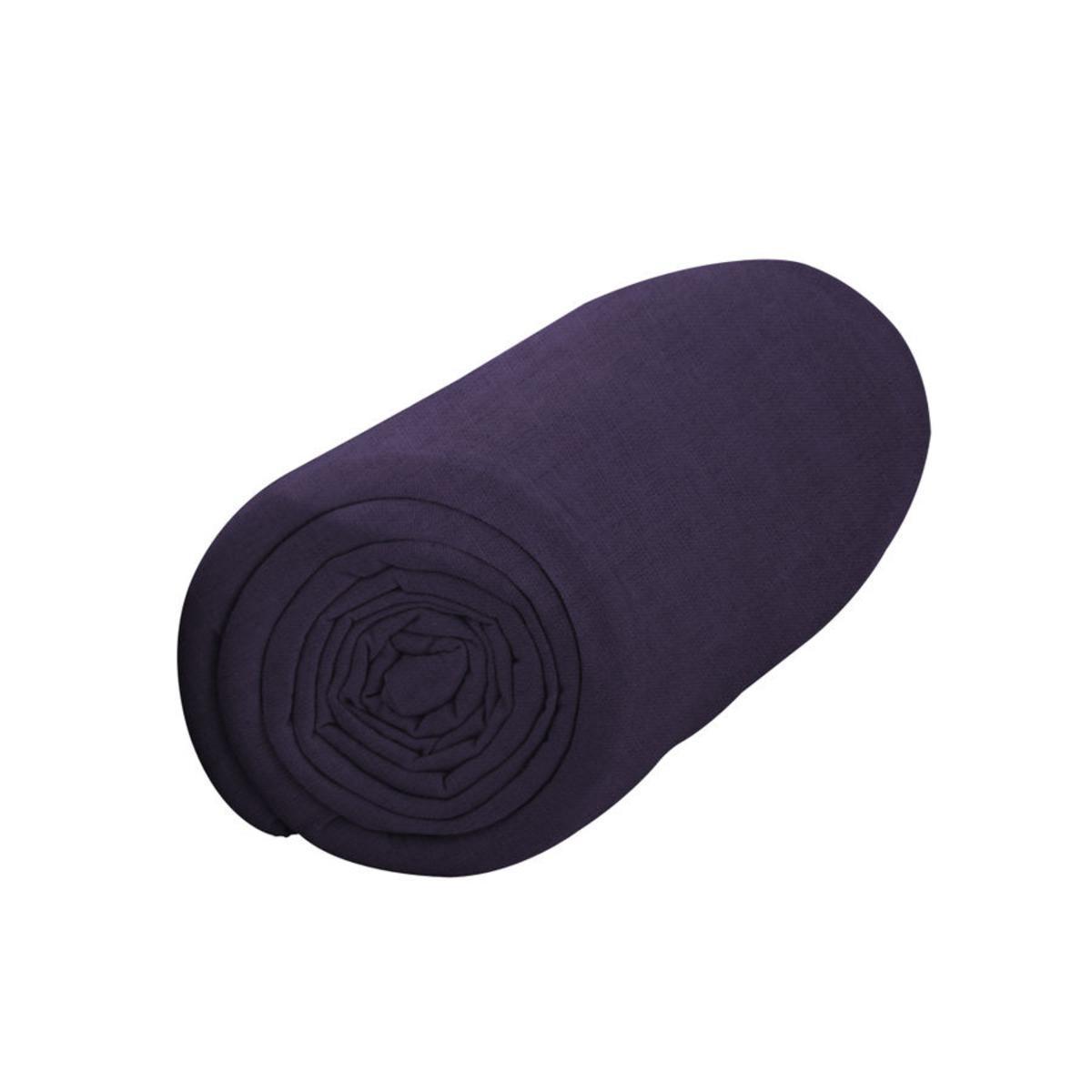 Drap housse pour matelas 100% coton - 140 x 190 cm - violet deep purple