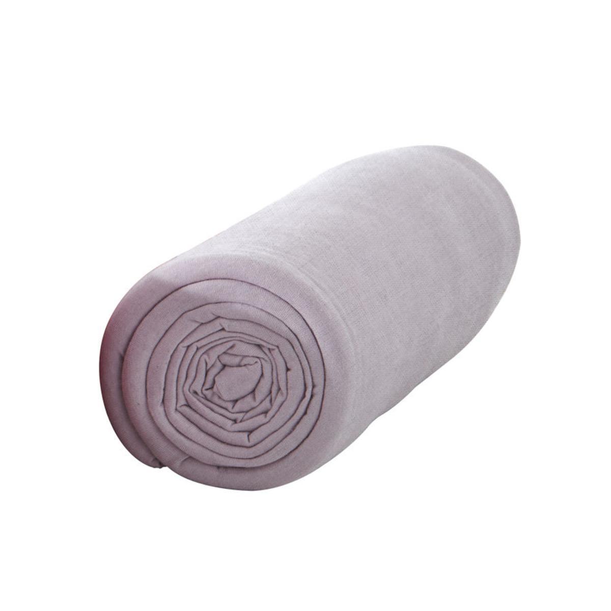 Drap housse pour matelas 100% coton - - 160 x 200 cm - Rose poudre de lilas