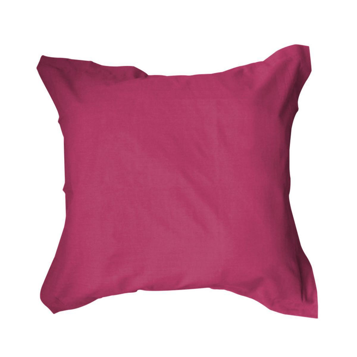 Taie d'oreiller 100% coton - 75 x 75 cm - Rose jus de myrtille