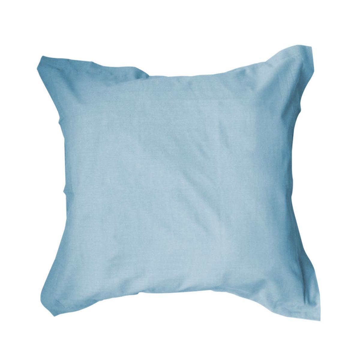 Taie d'oreiller 100% coton - 75 x 75 cm - Bleu portofino