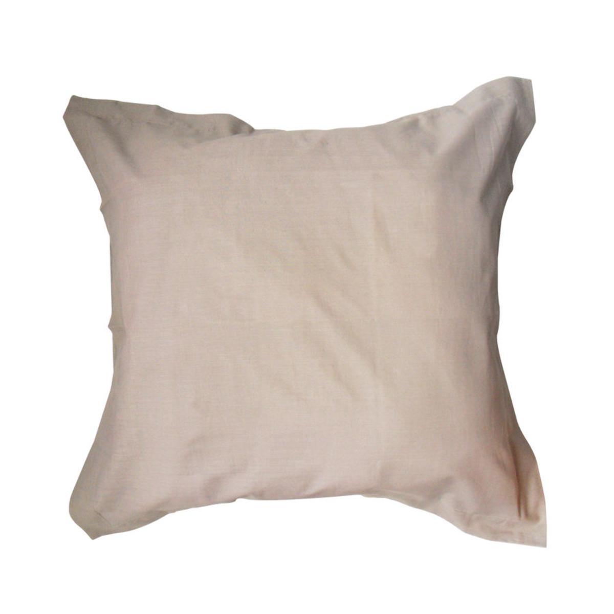 Taie d'oreiller 100% coton - 75 x 75 cm - Beige mastic