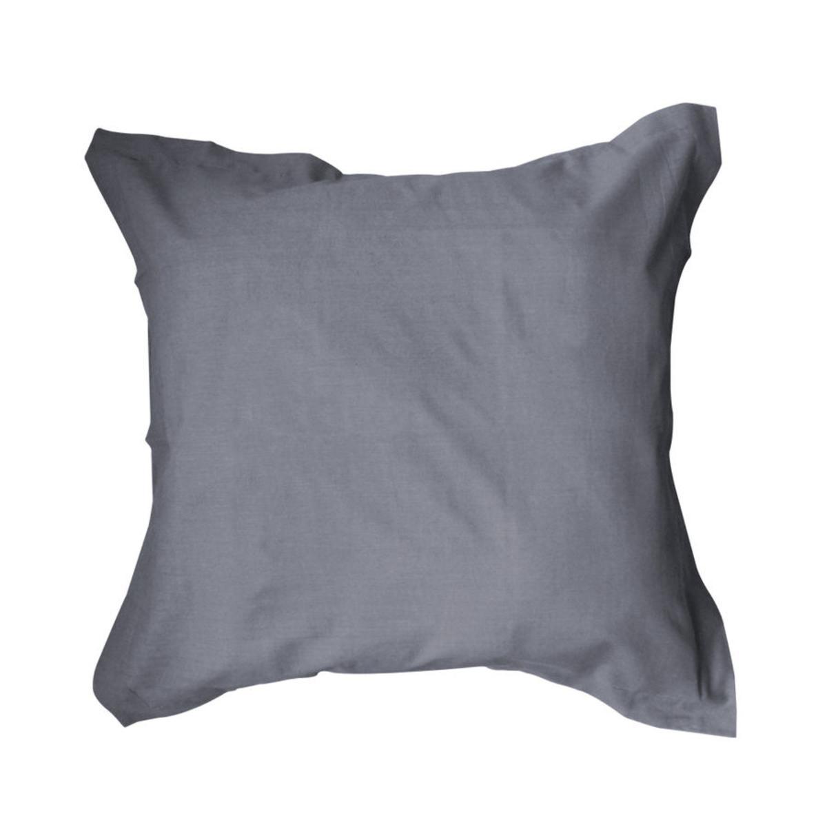 Taie d'oreiller 100% coton - 75 x 75 cm - Gris canon de fusil