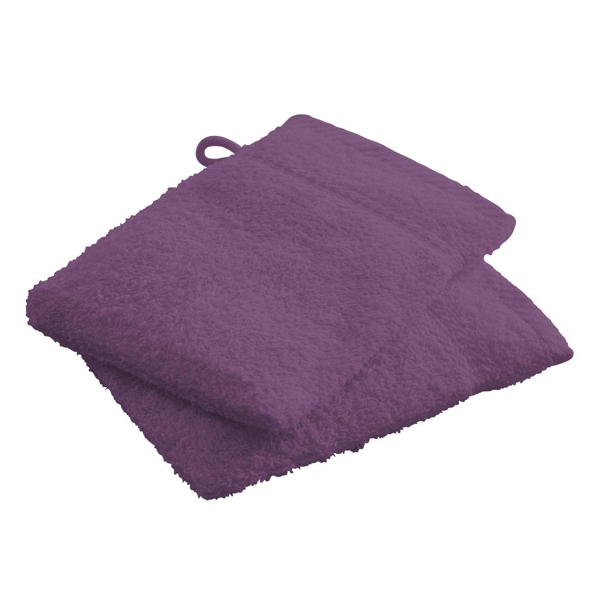 Paire de gants de toilette - 16 x 22 cm - violet deep purple