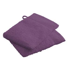 Paire de gants de toilette - 16 x 22 cm - violet deep purple