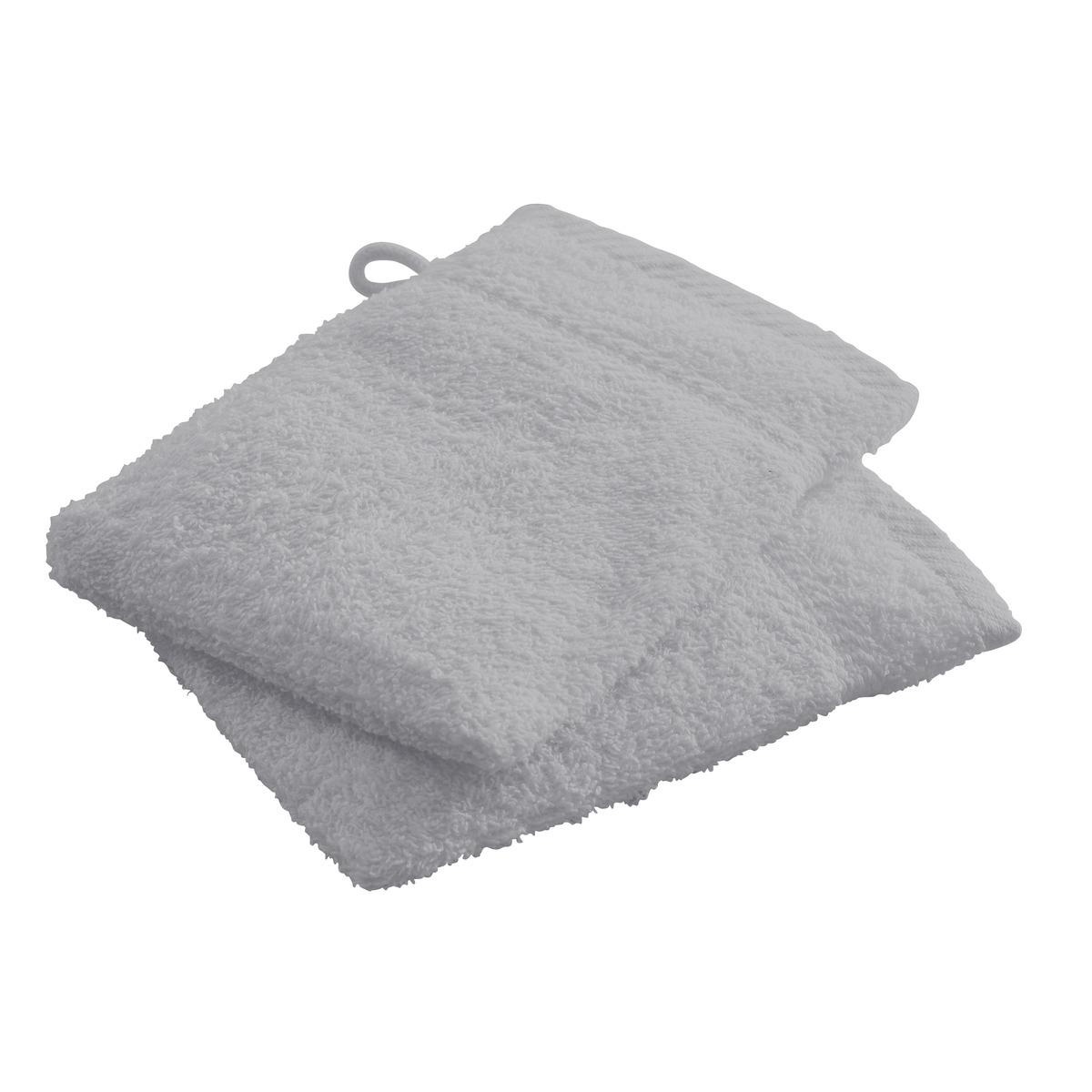 Paire de gants de toilette - 16 x 22 cm - Gris zinc