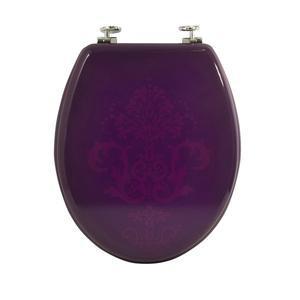 Abattant WC baroque en MDF - 37,8 x 43,8 x 5,5 cm - Violet aubergine