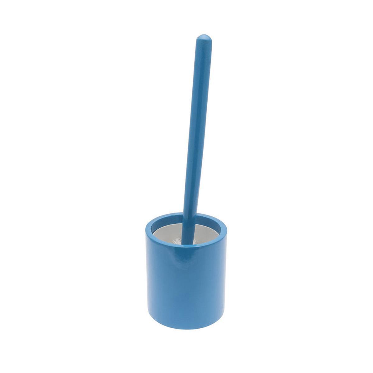 Pot à balai en pin - 11 x 37 cm - Bleu