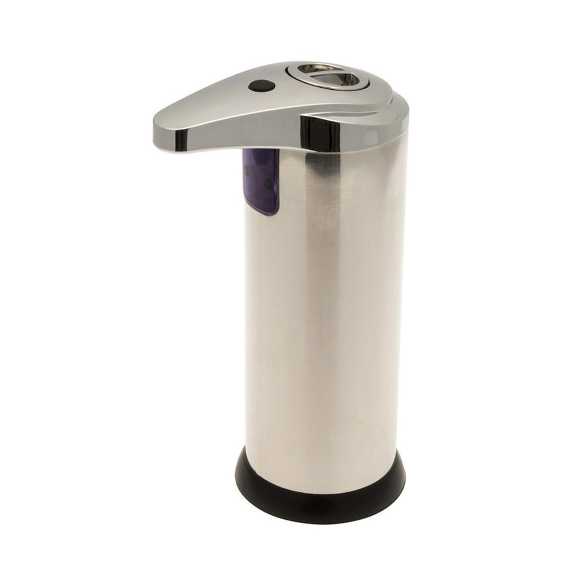 Distributeur de savon automatique en inox - 9,5 x 8,5 x 20 cm - Gris